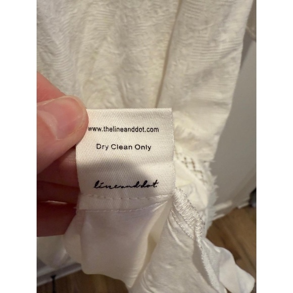 Line and Dot Maxi Dress Womens Size S White Tiered Fringe Bohemian Chic EUC - Picture 9 of 12